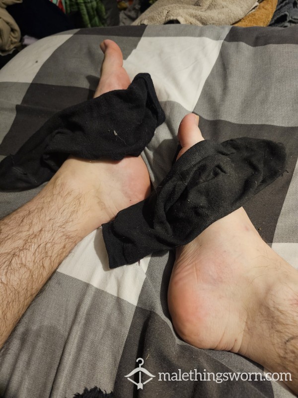Heavily Worn Black Work Socks