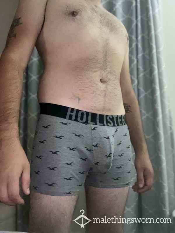 Hollister Boxer Briefs: Gray And Black W/ Birds