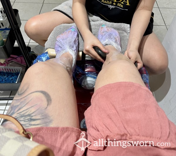 Hot Stone Calf Massage During Pedi