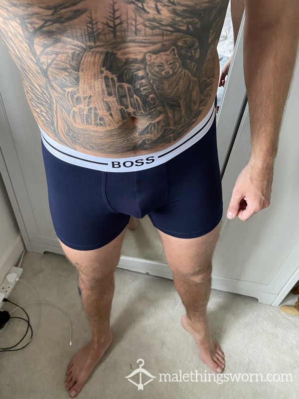 Hugo Boss Navy Boxers - Can Be Worn As Long As You Like With Other Extras