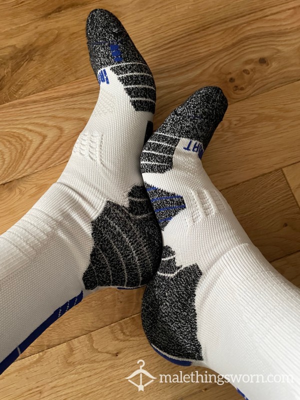 Iron Sport White & Blue & Grey Sports Crew Gym Socks - Ready To Be Customised For You