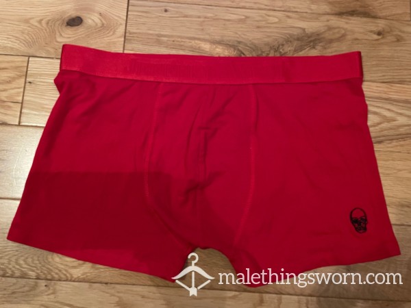 Jeffery West Sexy Red Boxer Trunks Shorts Skull Logo (XL)- Ready To Be Customised For You