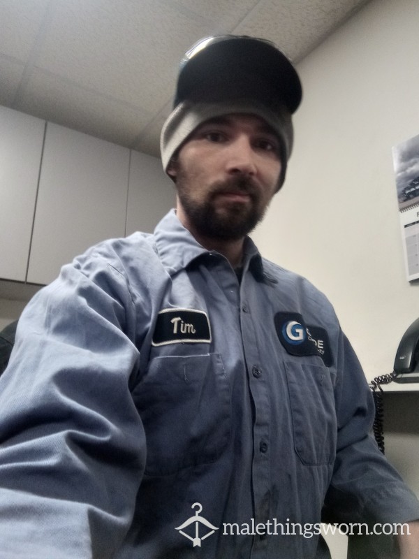 Jerking Into A Container In My Work Uniform