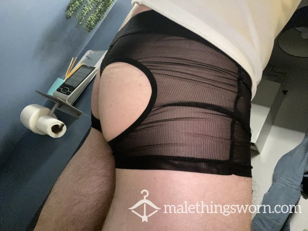 Cheeky Sheer Mesh Shorts With Surprise Back
