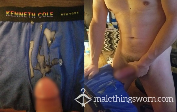 (SOLD) KENNETH COLE Pride Boxer Briefs Blue (Cum Stained)