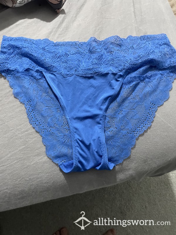 Lace Blue Panties .. 2 Days Wear Postage Will Be Extra