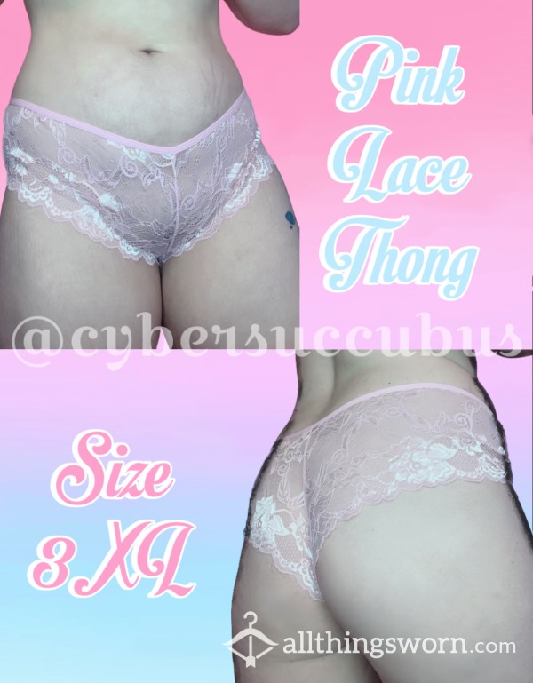 Lace Pink Thong