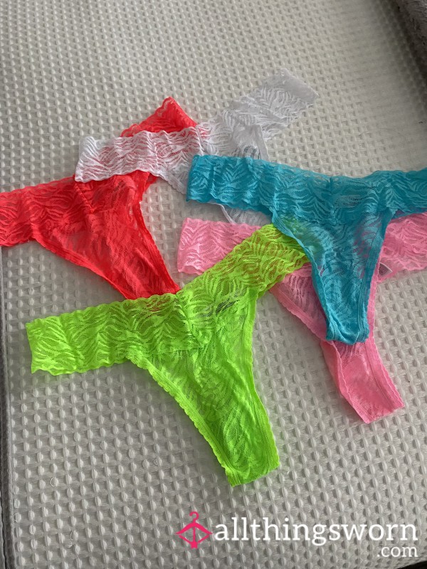 Lacy Coloured Thongs