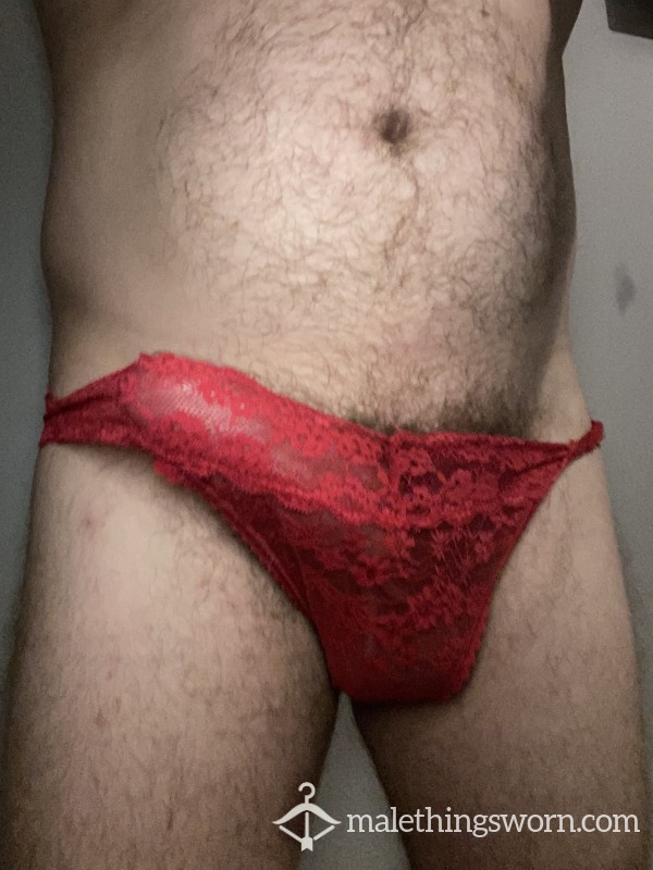 Lacy Red Thong