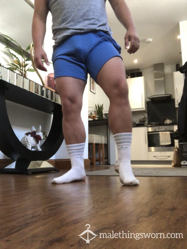 Leg Work…getting These Socks And Briefs Under My Shorts Nice And Ripe. Who Wants To Play With Those Sweaty Feet And Legs