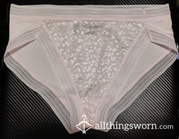 Light Pink Panty, Lacy Sheer Front / Smooth Solid Back
