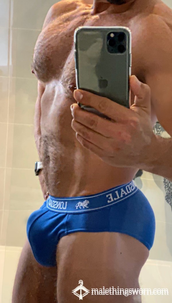 LONSDALE ORIGINAL RETRO STYLE BLUE BRIEFS Gym Sweated & Skunked By Unwashed Man Meat 💪🏽🍖💧💧💧🩲📦🤪✅