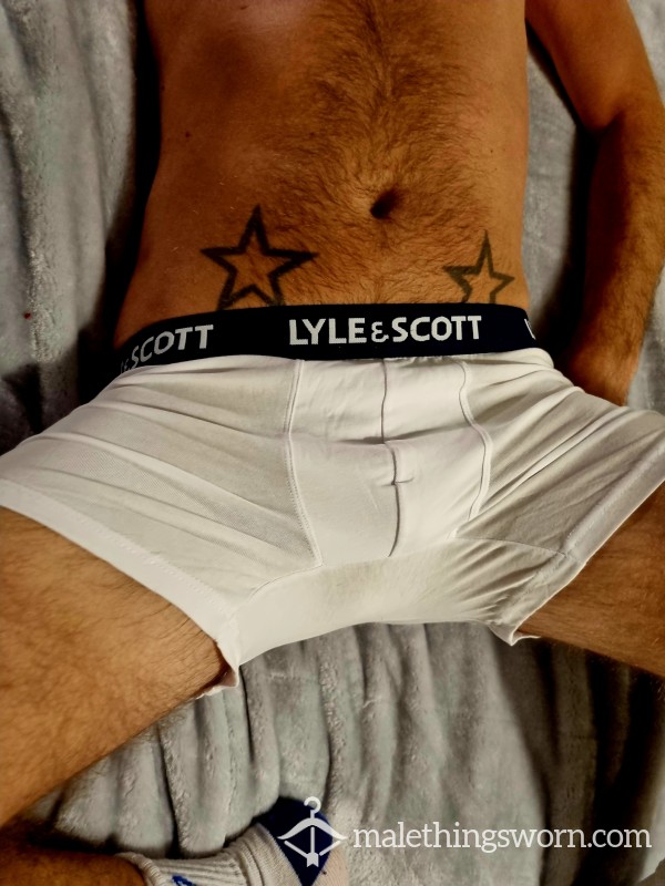 Lyle & Scott Small White Boxer Trunks