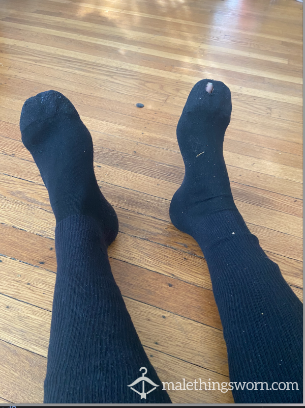 Made To Order Black Cotton Athletic Socks 12 Hours