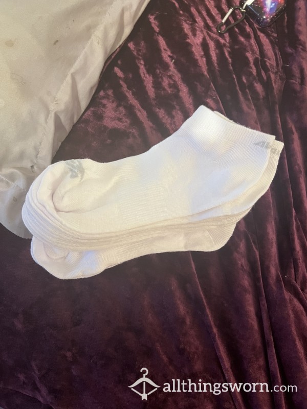 Made To Order Ready To Wear White Avia Ankle Socks