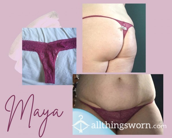 “Maya” Hot Pink Lace Thong