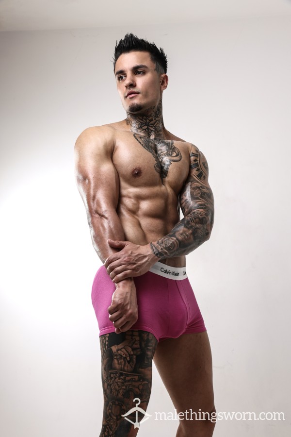 Medium Pink Calvin Klein Boxers, Worn For 24 Hours, Including The Gym