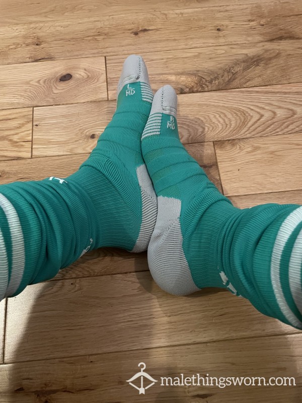 Men's Adidas FCB Green Soccer Football Long Sports Socks