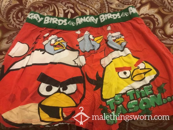 Mens Angry Birds Holiday Boxers