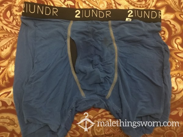 Mens Blue “2 UNDR” Boxer Briefs- Size Medium