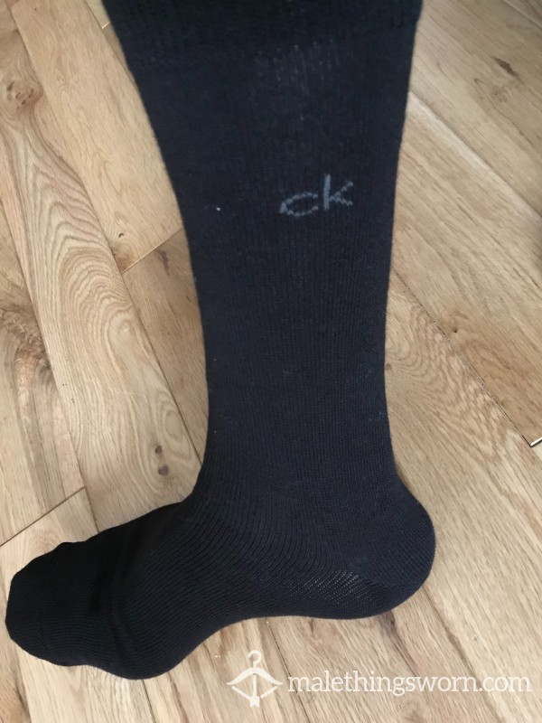 Men's Calvin Klein Plain Black Office Dress Socks, You Want To Sniff?