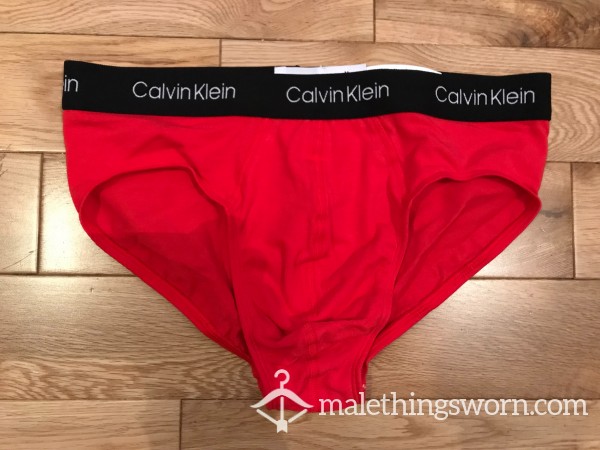 Men’s Calvin Klein Red Briefs (M) Ready To Be Customised For You! photo