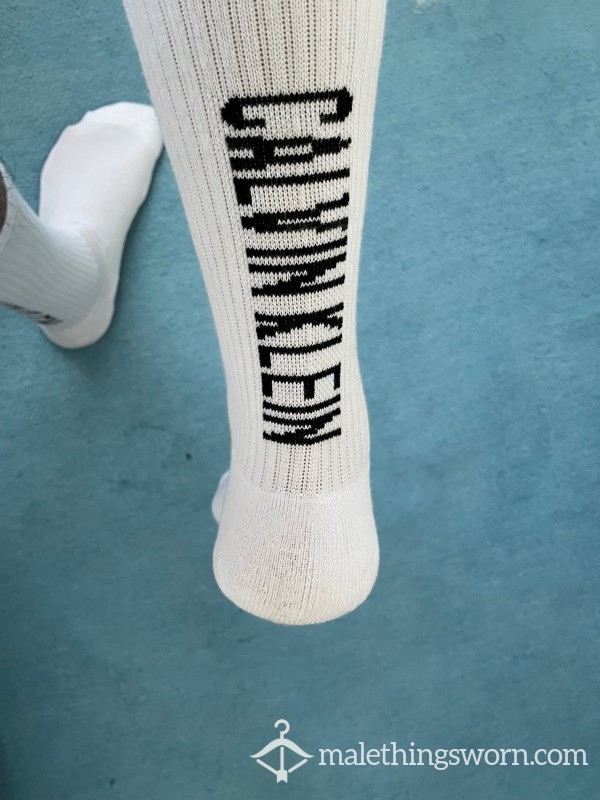 Men's Calvin Klein White Crew Sports Socks, You Want To Sniff?