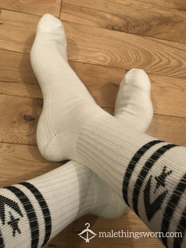 Buy Mens Converse White Sports Crew Socks With Black L