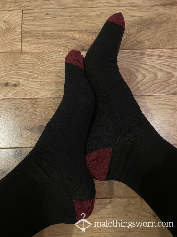 Men's Farah Black Dress Socks With Coloured Heel & Toe, You Want To Sniff?