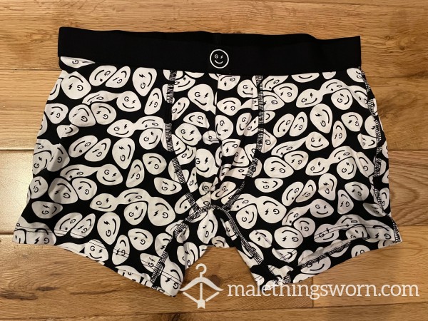 Men's Gilly Hicks Funky Sperm Print Boxer Shorts Trunks (M) Black & White