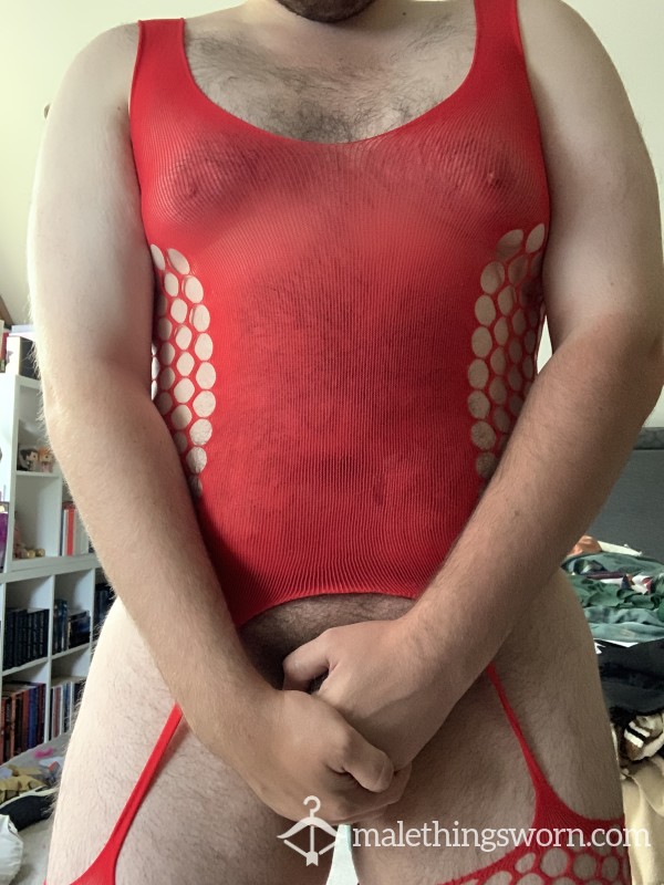 Men’s Red Bodysuit Stocking