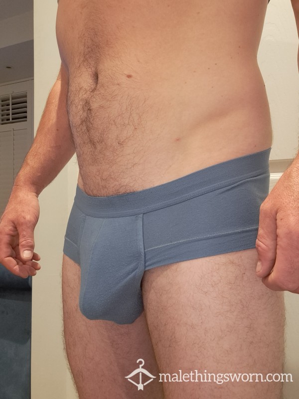 Straight Man Medium Blue Briefs They Don't Hold My Cock And Balls Anymore