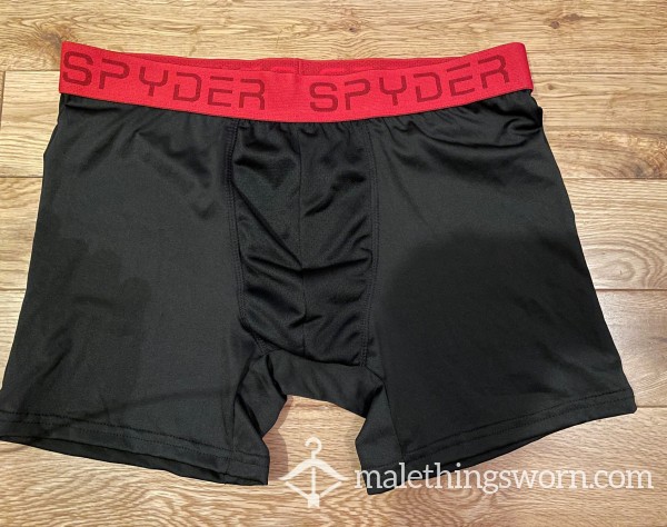 Men's Spyder Performance Black Microfibre Tight Fitting Boxer Briefs Trunks (M)