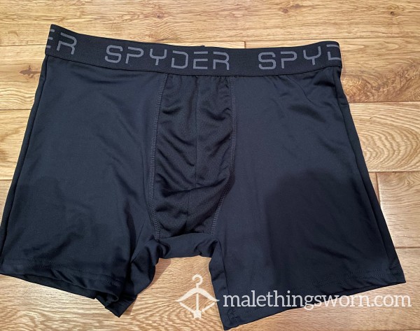 Men's Spyder Performance Navy Microfibre Tight Fitting Boxer Briefs Trunks (M)