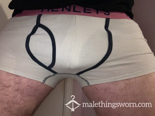🔥 SOLD 🔥 Mens White Used Boxer Shorts