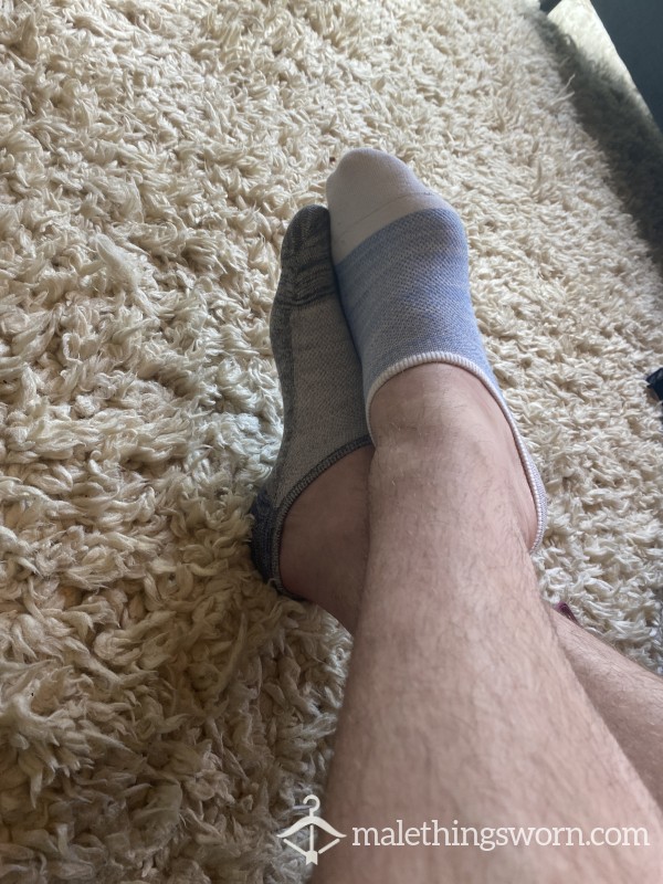 Mismatched Blue Socks
