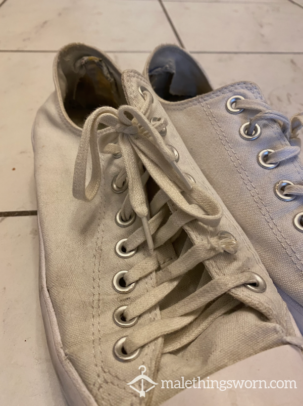 Charlie's Dirty And Used White Converse Shoes