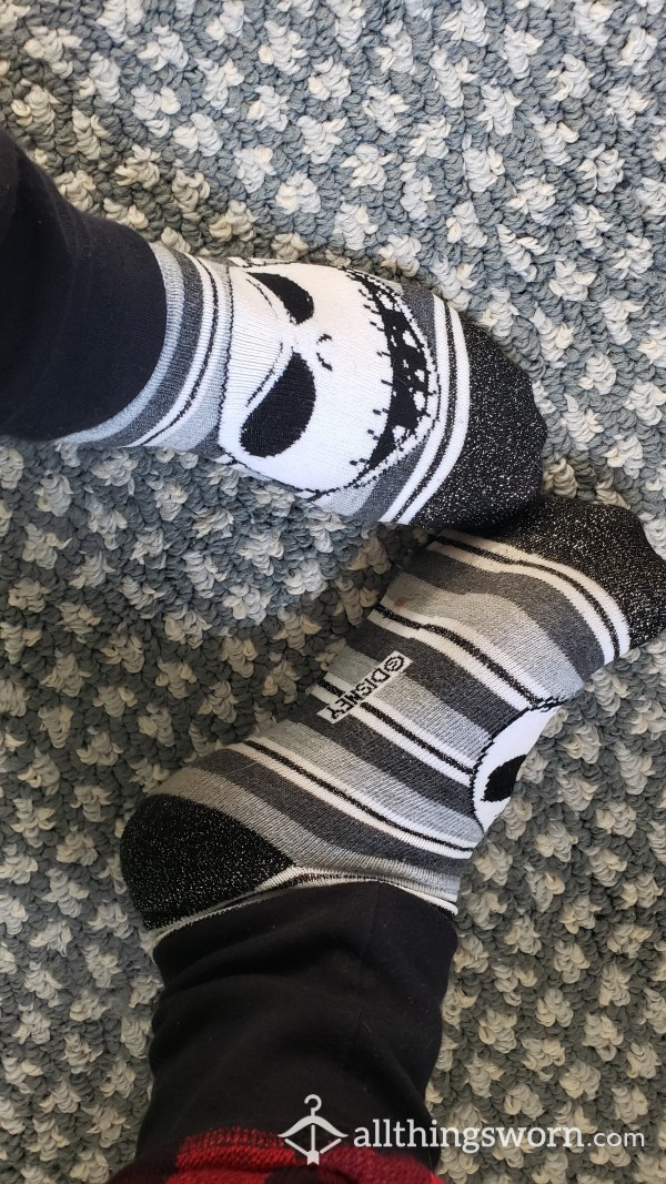 My Jack Skellington Socks Worn Today At The Gym! 5 Days Wear Included And Ships Free