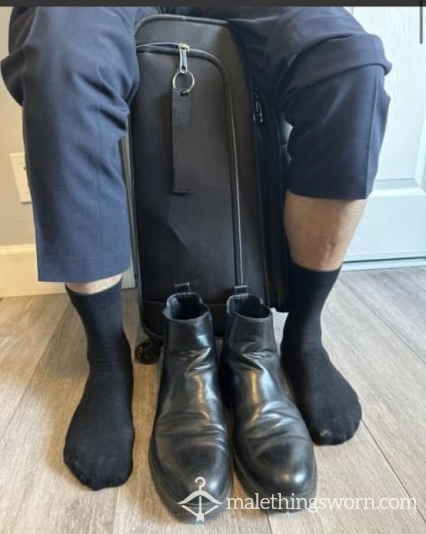 Yogi’s Black Dress Socks After A Long Flight