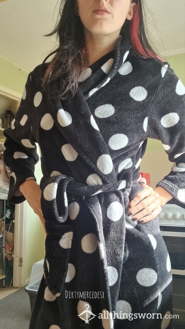 Navy And Polka Dot Smelly Dressing Gown