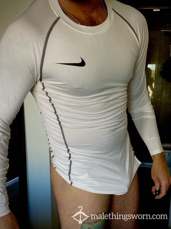 Nike Compression - White - Sweat And Cum Covered
