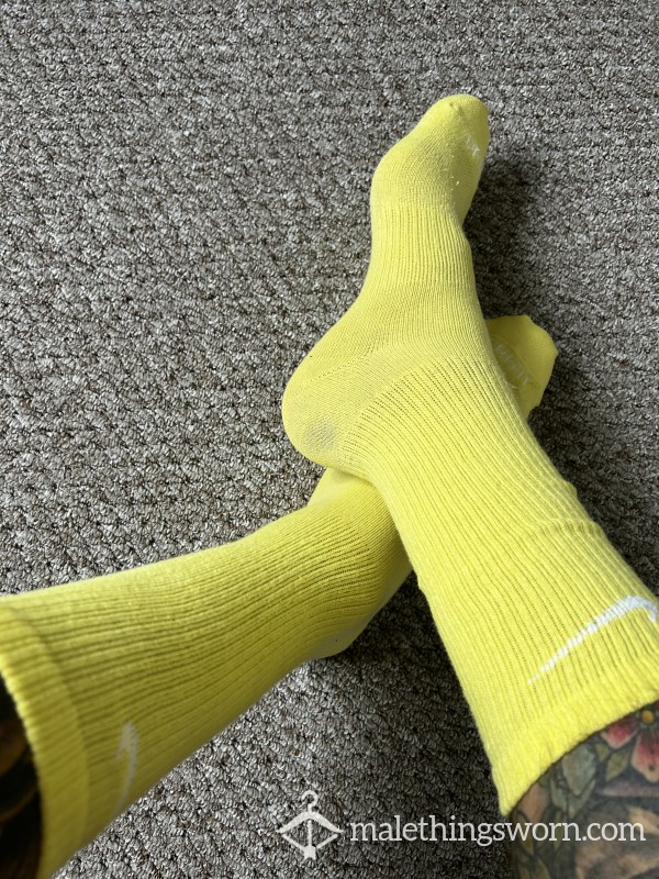 SOLD Nike Crew Socks - Lemon