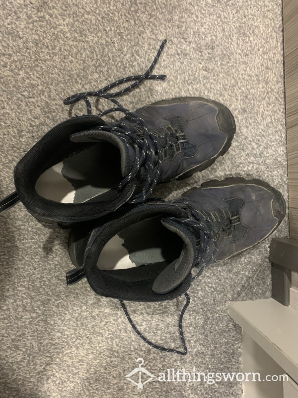 Old Used Pair Of Walking Boots