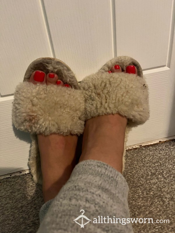 Old Worn Ugg Open Toe Slippers