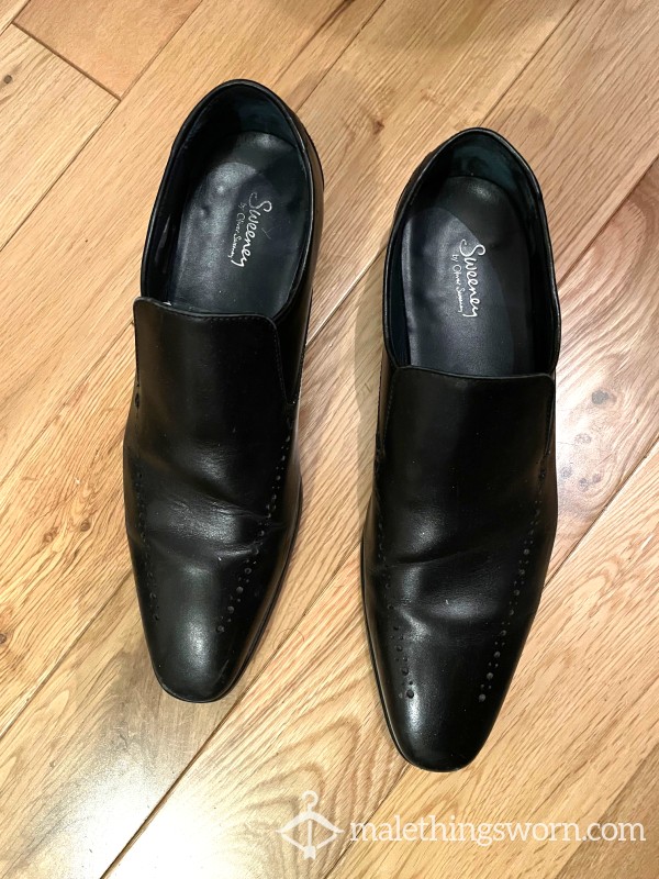 Oliver Sweeney Black Slip On Black Leather Dress Office Shoes UK Size 8