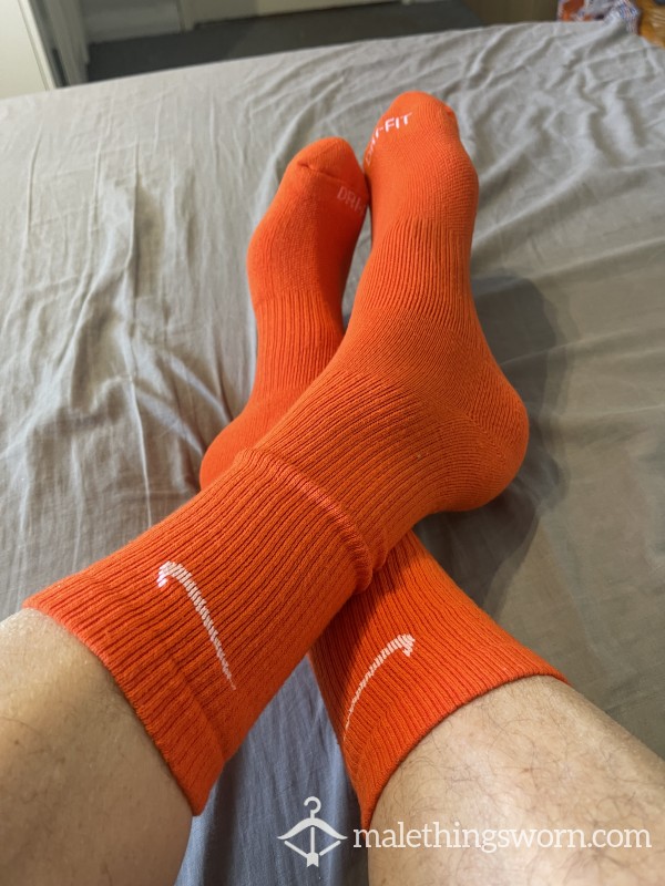 Orange Nike Socks