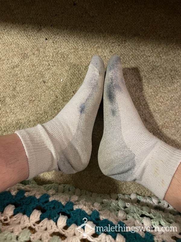 Overly Worn White AND Black Socks