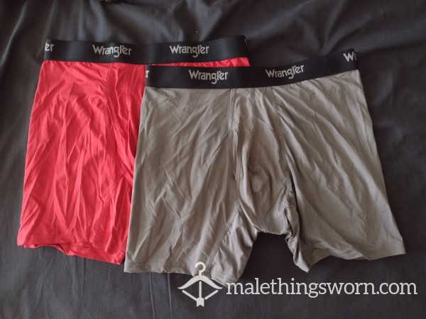Pick 1, Wrangler Red And Gray Men's Large Boxer Brief