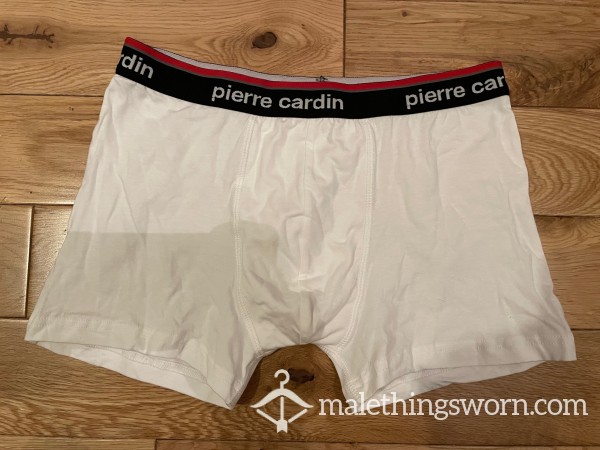 Pierre Cardin Tight Fitting Cla**ic White Boxer Trunks (S)-  Ready To Be Customised For You photo