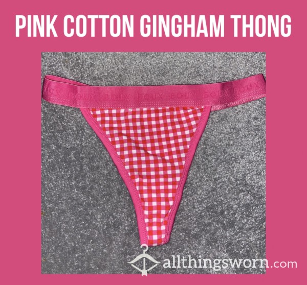 *reduced* Pink Cotton Gingham Thong💕